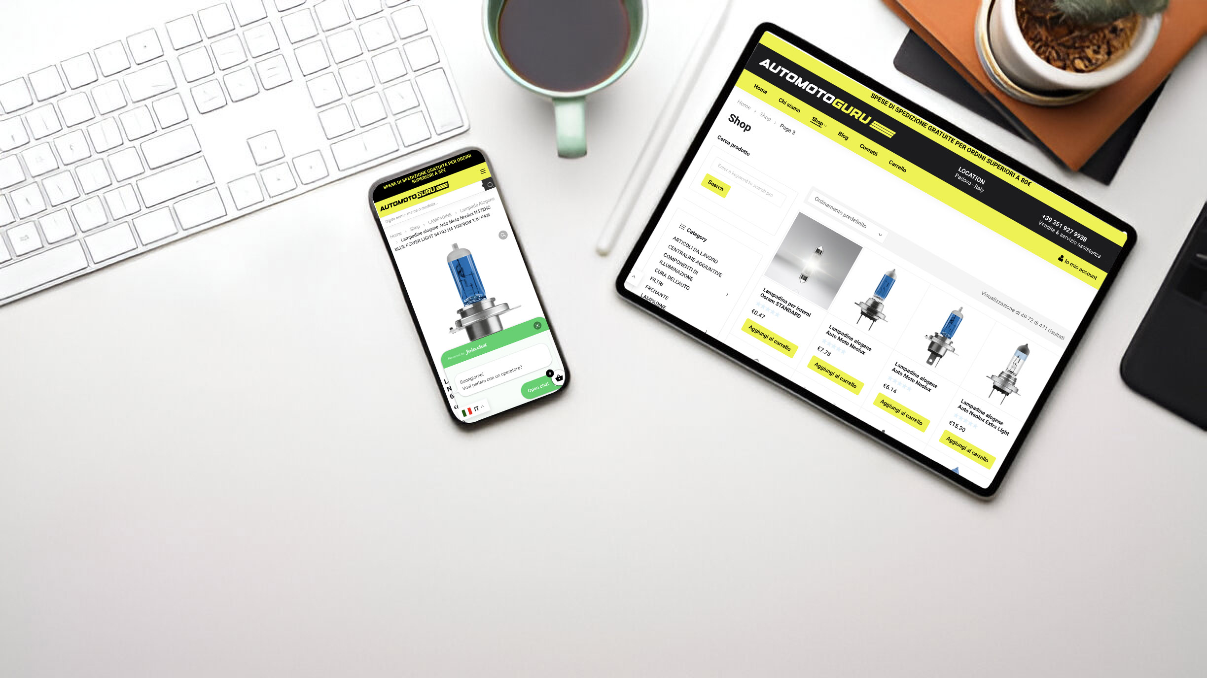 Catalogo ricambi auto e moto sincronizzato da gestionale