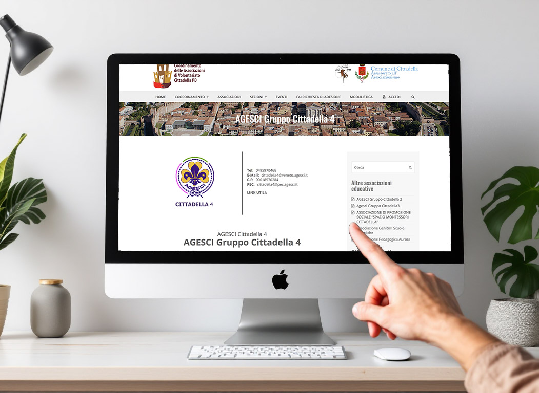Anteprima della pagina eventi del portale associazioni di Cittadella