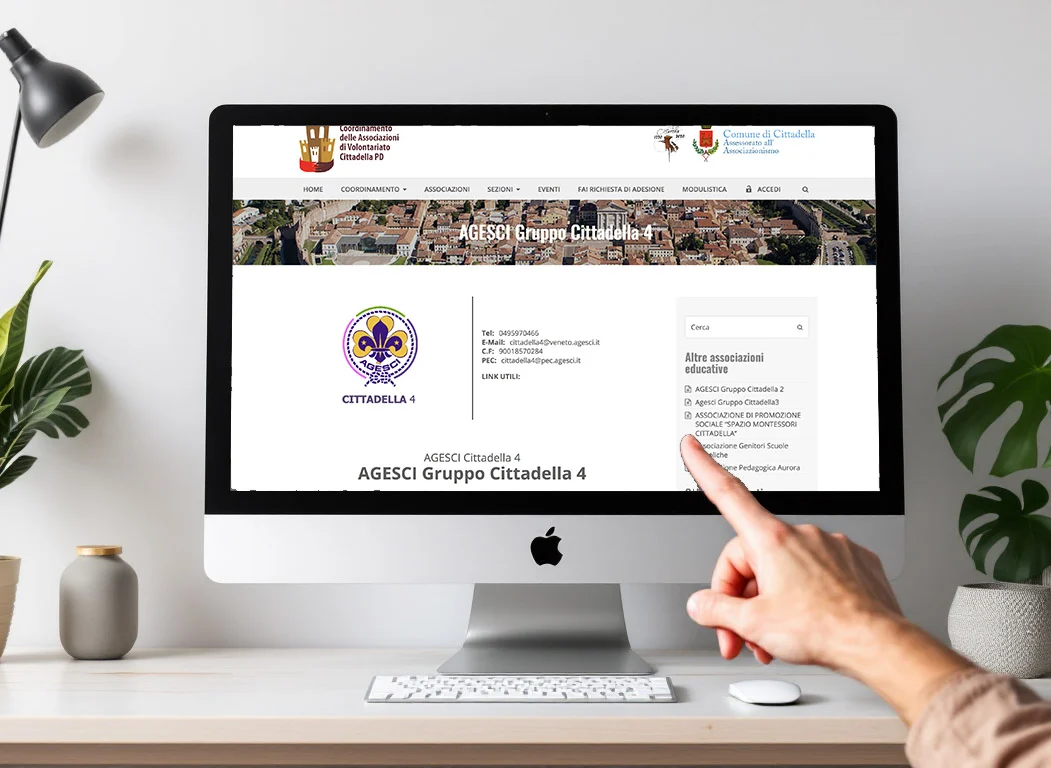 Anteprima della pagina eventi del portale associazioni di Cittadella